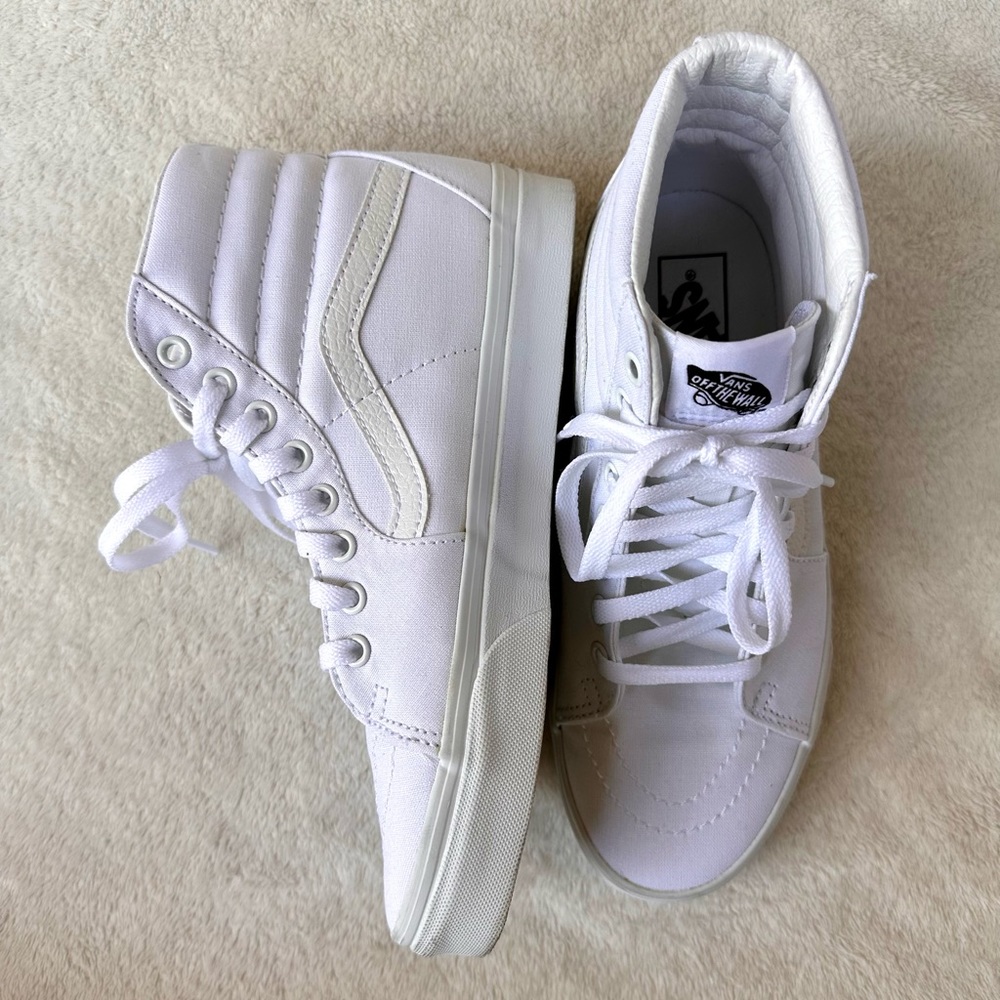 Vans Sk8-Hi White Canvas Sneakers